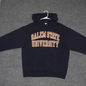 Champion Hoodie Mens L Navy Blue Salem State University Fleece Warm Collegiate